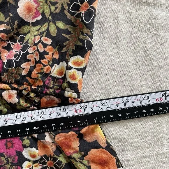 Melonie T Womens 3/4 Sleeve Floral Fit & Flare Midi Dress Petite 14‎ Black Spice - Picture 10 of 12